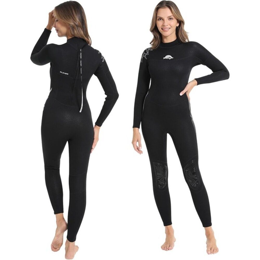 XUKER Women X-Small Black Wetsuit 2mm Neoprene Back Zip for Cold Water NWOT